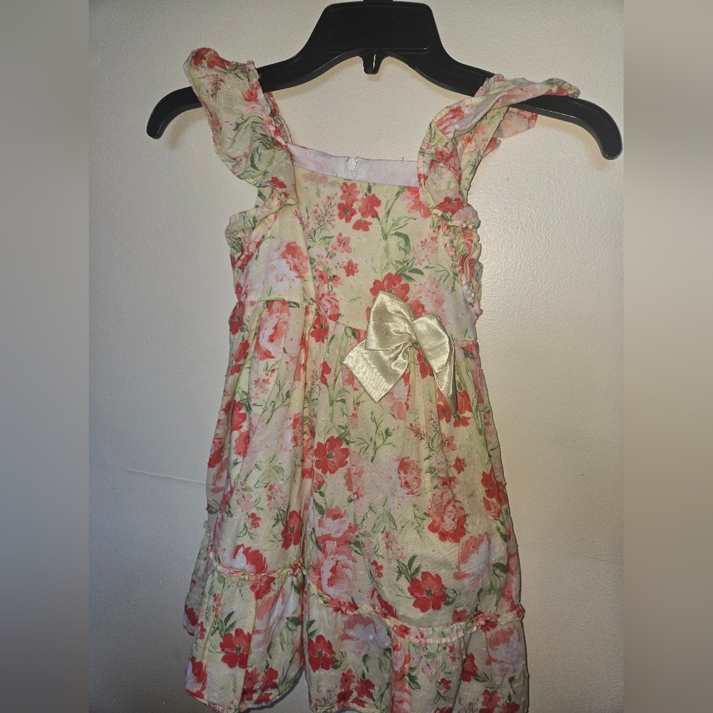 Girls Light Yellow Floral Dress